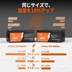 LiTime 12V 460Ah リン酸鉄リチウムイオンバッテリ...