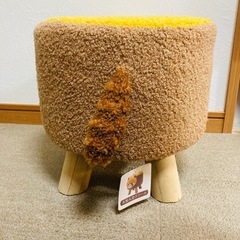 木製丸型スツール レッサーパンダ　　椅子　踏み台　チェアの画像