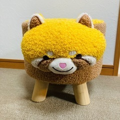 木製丸型スツール レッサーパンダ　　椅子　踏み台　チェア