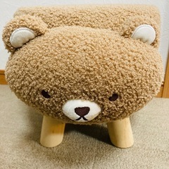 木製丸型スツール ベア　くま　椅子　踏み台　チェア