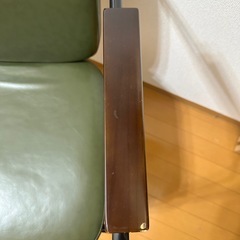 【傷あり】インダストリアル風チェア　WOOD IRON LATHER CHAIRの画像