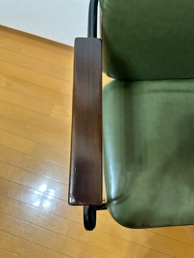 【傷あり】インダストリアル風チェア　WOOD IRON LATHER CHAIR