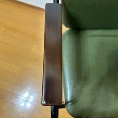 【傷あり】インダストリアル風チェア　WOOD IRON LATHER CHAIRの画像