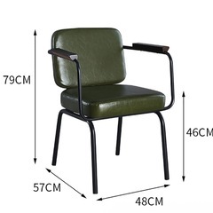 【傷あり】インダストリアル風チェア　WOOD IRON LATHER CHAIRの画像