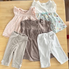 ベビー服 5点セット チュニック3点とボトムス2点　90㎝