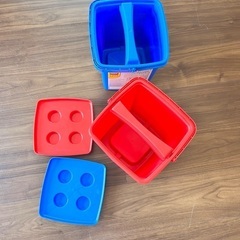 箱のみ　レゴ　LEGO お片付けボックス　レゴボックス　片付けボックス　赤と青ののバケツの画像