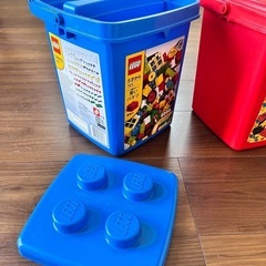 箱のみ　レゴ　LEGO お片付けボックス　レゴボックス　片付けボックス　赤と青ののバケツの画像