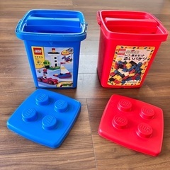 箱のみ　レゴ　LEGO お片付けボックス　レゴボックス　片付けボックス　赤と青ののバケツの画像