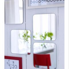 【IKEA】未使用 ミラー 壁貼り 4枚