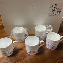 未使用品✴︎加賀友禅✴︎コーヒー碗皿セット✴︎友禅作家 寺西一紘作