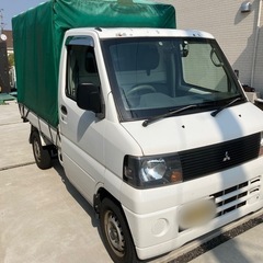 ミニキャブトラック 軽貨物ナンバー 幌付き エアコン・パワステ 車検１年付きの画像