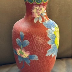 景泰蓝 七宝焼香合　花瓶 牡丹と蝶々の画像