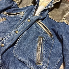GUESS USA製 デニム×レザー切替ジャケットヴィンテージ80s-90s？の画像