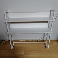 クランプ式卓上ラック(2段 ホワイト) 幅97cm