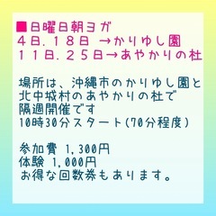 【沖縄市•北中城村】日曜日の朝ヨガの画像