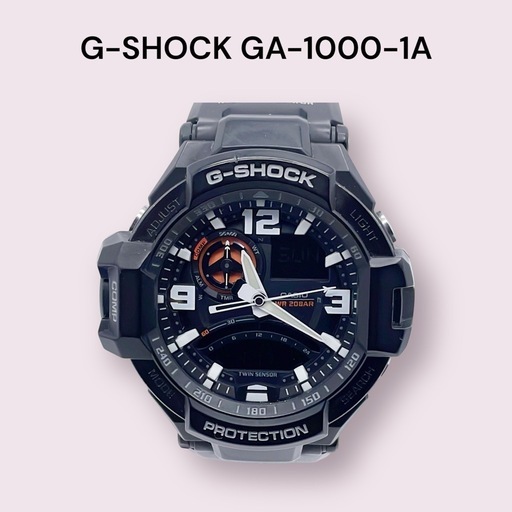 美品CASIO G-SHOCK GA-1000-1A ブラック 電池交換済