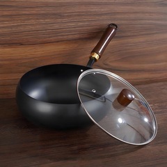 鉄鍋 中華鍋 9.45in/24cm鉄製大容量 無塗層 高温精錬...