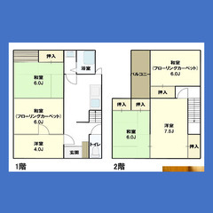 【フリーレント】仲介手数料・礼金・無料🉐広い駐車場付の5LDK戸建貸家！即日入居が可能物件🚚  - 賃貸（マンション/一戸建て）