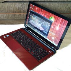 【人気のレッド】Windows11 SSD ブルートゥース搭載 東芝 薄型ノートパソコン BlueLEDマウスプレゼント中 (15.6型 Office)の画像