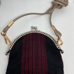 久留米絣ハンドメイドがま口の画像