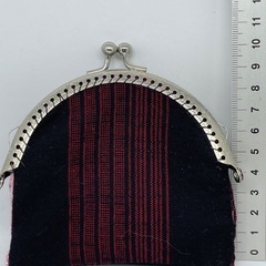 久留米絣ハンドメイドがま口の画像