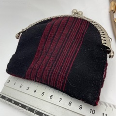 久留米絣ハンドメイドがま口の画像