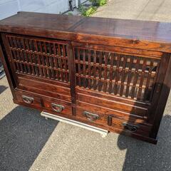 博永家具【松尾 博昭】作 総無垢材 民芸 水屋箪笥 サイドボード