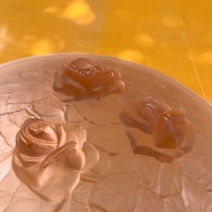 ピンクガラス　大皿の画像