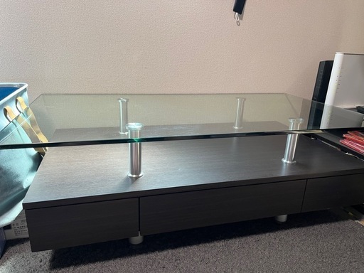 ガラス天板　センターローテーブル　値下げ可能
