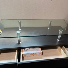 ガラス天板　センターローテーブル　値下げ可能の画像