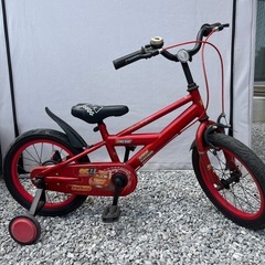 ides子供用自転車(赤)16インチ　カーズ　補助輪付き