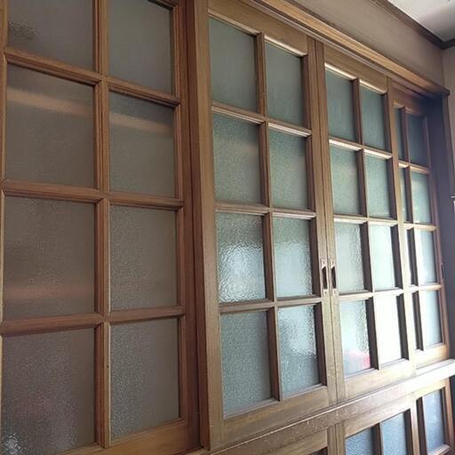 木製ガラス入りドア 8枚 建具 木製 ガラス 昭和 昭和レトロ 引き戸