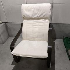 IKEA POANG 枠ブラウン＆生地ベージュ 室内保管中古  ...