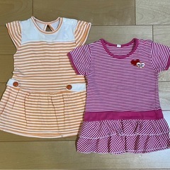 80cm 女の子服 ワンピース ボーダー柄