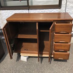 JM19794K)キャビネット/食器棚<幅：約119cm 奥行：約47cm 高さ：約81cm> 中古品【取りに来られる方限定】 の画像