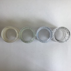 【新品未使用】レトロなすりガラスonチェック柄4色のロックグラス 佐々木ガラスの画像