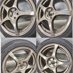 215/45r/17 PCD100 タイヤホイール付き　溝あり