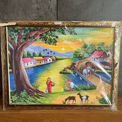 インド風景画　コピー　フレームつき　の画像