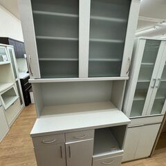 ★ジモティ割あり★  食器棚 グレー H210×W100×D47...