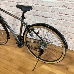 【大人用】整備済中古クロスバイク風シティ車 軽量アルミフレーム ブリヂストン 27型TB1 グレー色 <自転車のオオムラ 静岡店>の画像