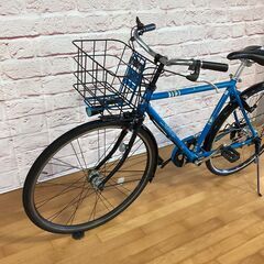  【大人用】整備済中古クロスバイク風シティ車 軽量アルミフレーム ブリヂストン 27型マークローザ7H 水色 <自転車のオオムラ 静岡店>の画像