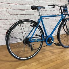  【大人用】整備済中古クロスバイク風シティ車 軽量アルミフレーム ブリヂストン 27型マークローザ7H 水色 <自転車のオオムラ 静岡店>の画像