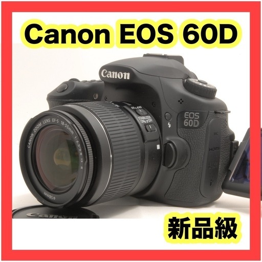 ショット数58回！ Canon EOS 60D レンズキット 18-55mm IS Ⅱ スマホ転送 画面反転 OK 自撮りしやすい 初心者も使いやすい ハイアマチュア デジタル 一眼レフ  カメラ