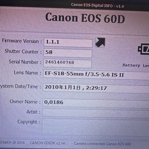 ショット数58回！ Canon EOS 60D レンズキット 18-55mm IS Ⅱ スマホ転送 画面反転 OK 自撮りしやすい 初