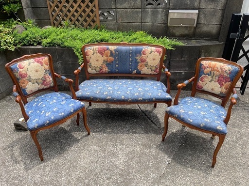 アンティークソファ3点セット