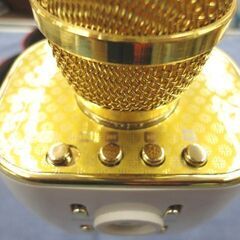 ワイヤレスマイク ゴールド Bluetooth搭載 カラオケマイク スピーカー ポータブル 西岡店の画像