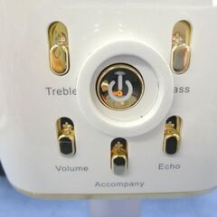 ワイヤレスマイク ゴールド Bluetooth搭載 カラオケマイク スピーカー ポータブル 西岡店の画像