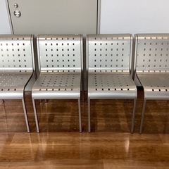 ステンレスチェア４脚セット【町田市再生家具】250340