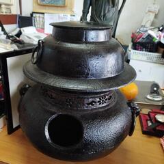 茶道鉄釜と鉄鍋のセット