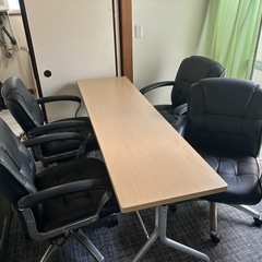 事務机と椅子4脚セット